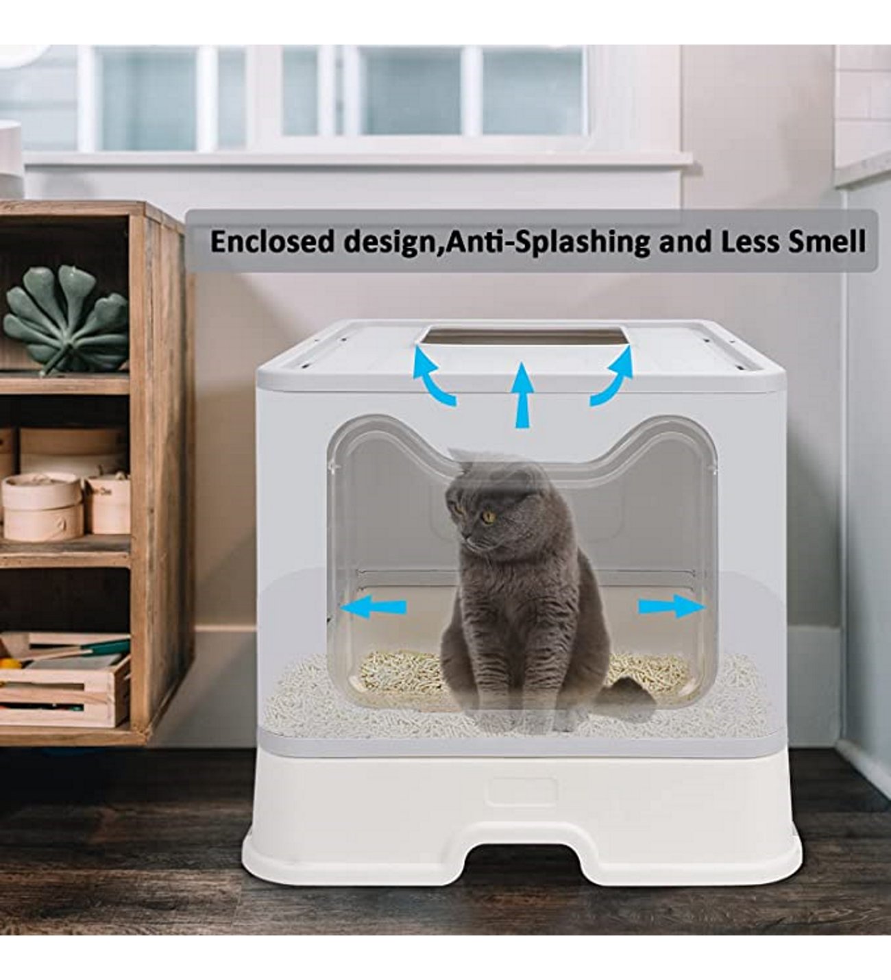 Kedi Kapalı Tuvalet Kabı XL